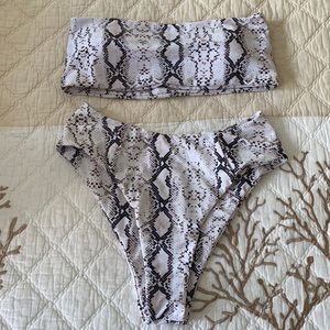 Snake skin high waisted bikini